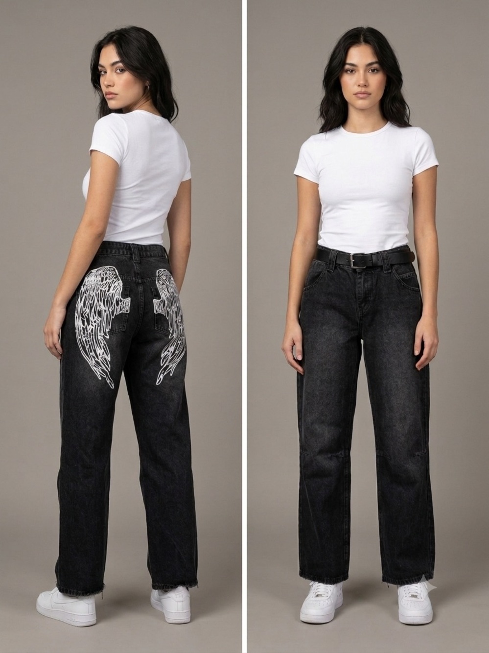 DISCLOSURE Angel Wing Wide Leg Jeans Faded Black Wash Size 5 | 27
